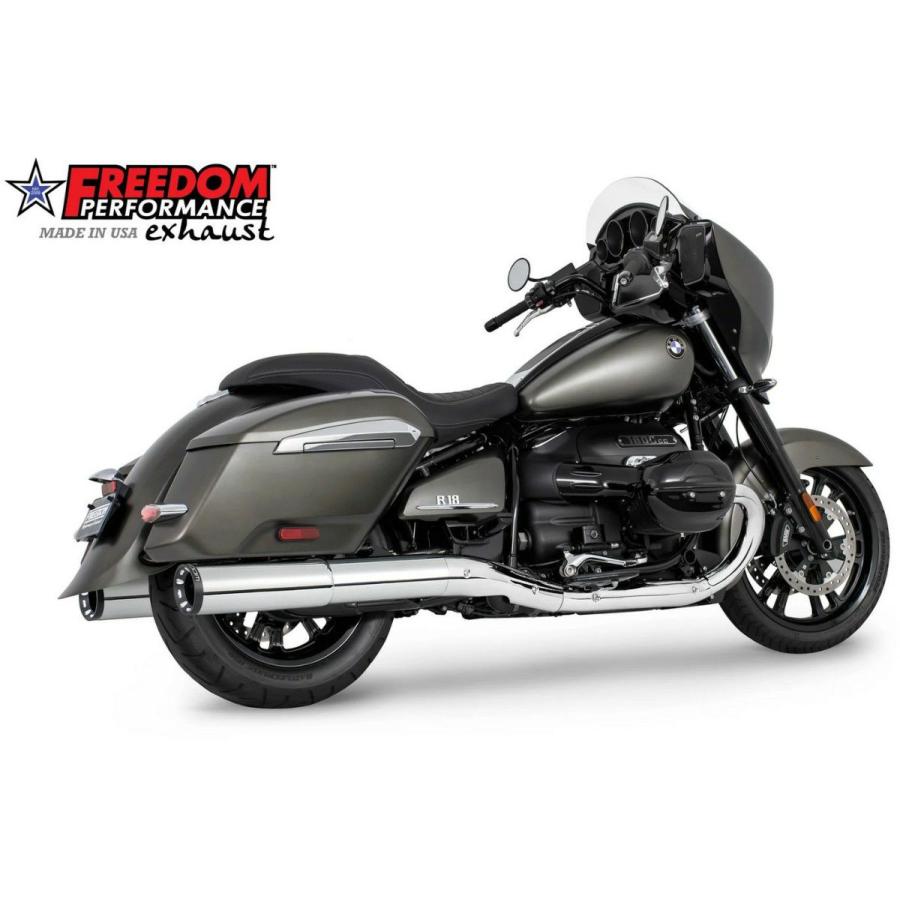 BMW R18B バガー/R18 トランスコンチネンタル 22- スリップオンマフラー 4.5インチ径 クローム ストレートカット フリーダム ...