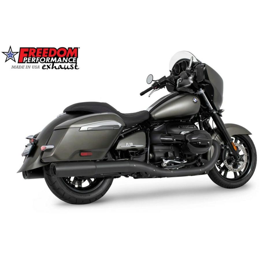 BMW R18B バガー/R18 トランスコンチネンタル 22- スリップオンマフラー  4.5インチ径 ブラック ストレートカット フリーダムパフォーマンス_1