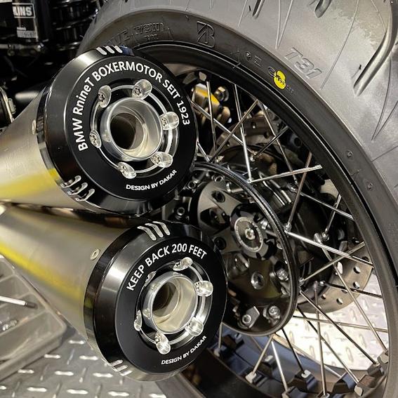 BMW RnineT 14- マフラー エンドキャップ ブラック Dkdesign