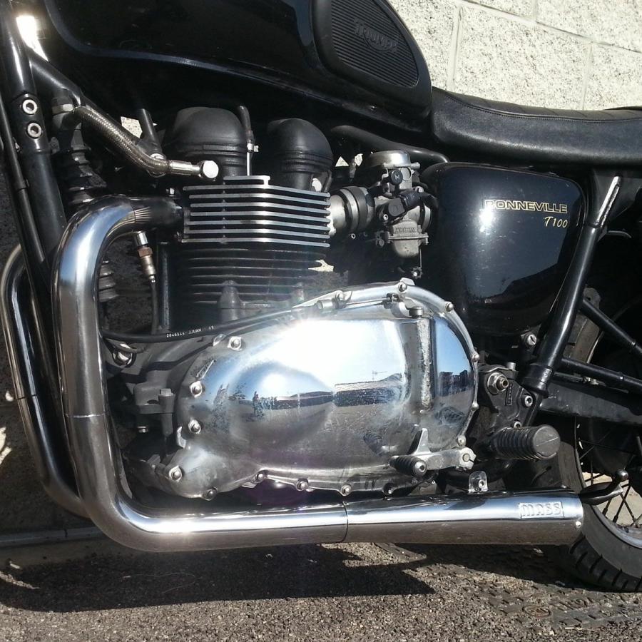 トライアンフ 空冷ボンネビル ステンレス2in2Under-Engine フル