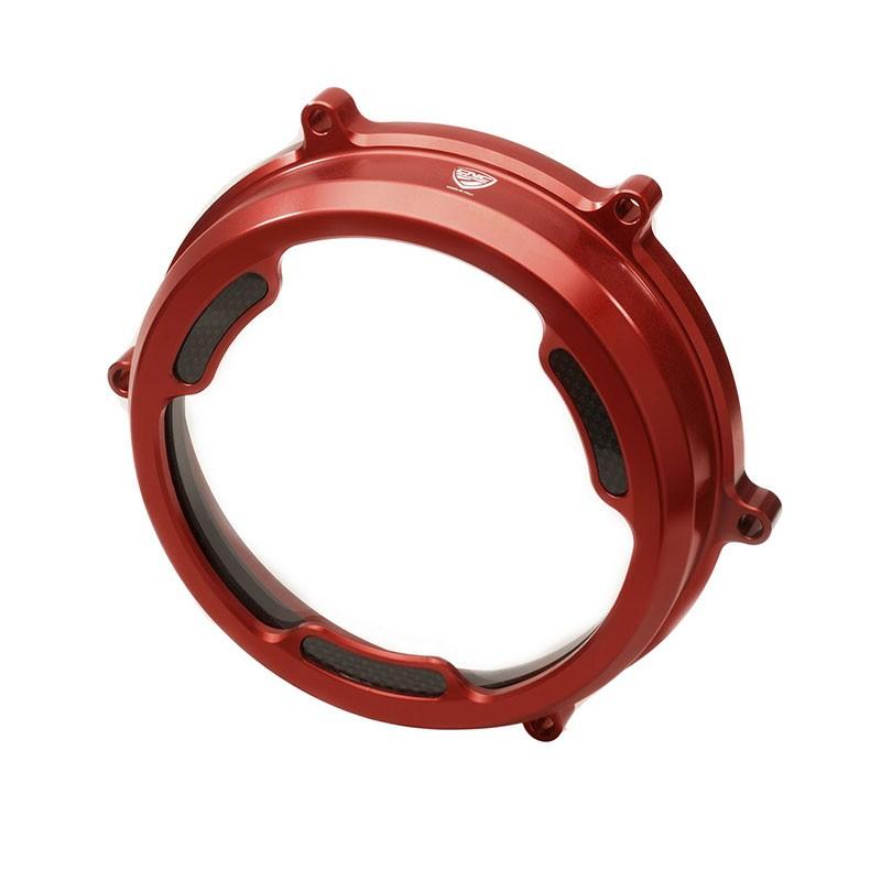 CNC Racingクラッチオイルバスクラッチカバー withカーボン/レッド パニガーレ 959/1199/1299 CA201R