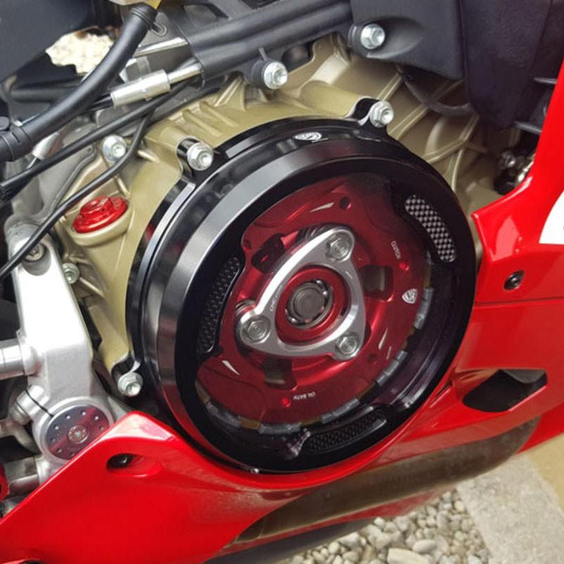 CNC Racingクラッチオイルバスクラッチカバー withカーボン/レッド パニガーレ 959/1199/1299 CA201R_1