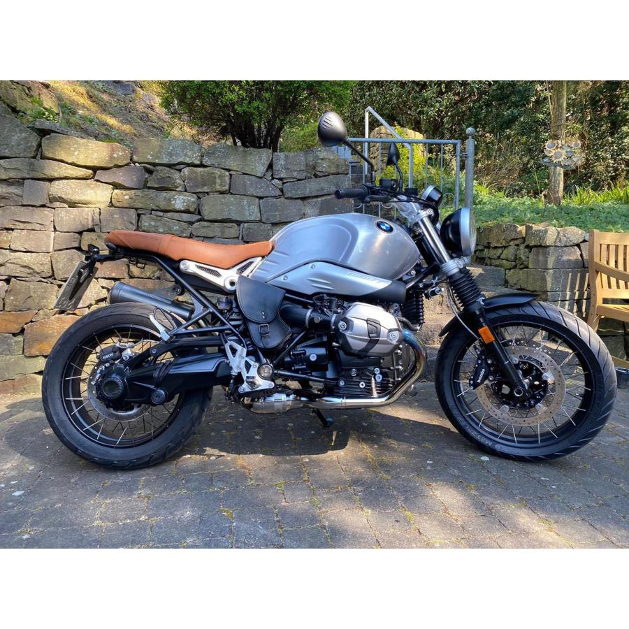 BMW RnineT サイドカバーバッグ ブラウン 左側 RAISCH : モトパーツ 