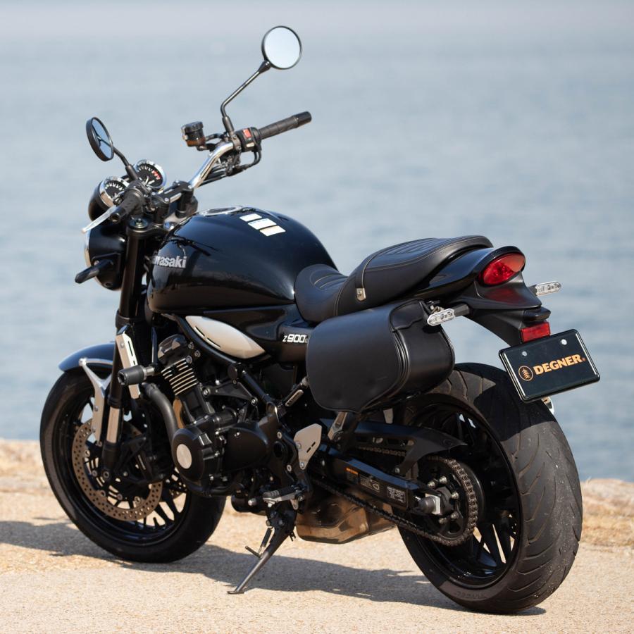 カワサキ Z900RS/CAFE シンセティックレザーサドルバッグ 9L ブラック