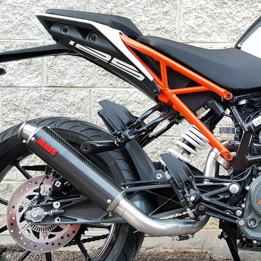 KTM デューク(DUKE)125 GP1 カーボン レーシングエキゾーストマフラー 触媒デリート+カーボンサイレンサー MASS