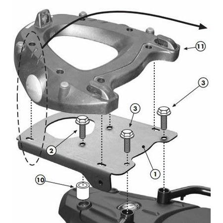 BMW F650GS/F800GS 08-11 MONOKEYプレート付 リアキャリア GIVI 