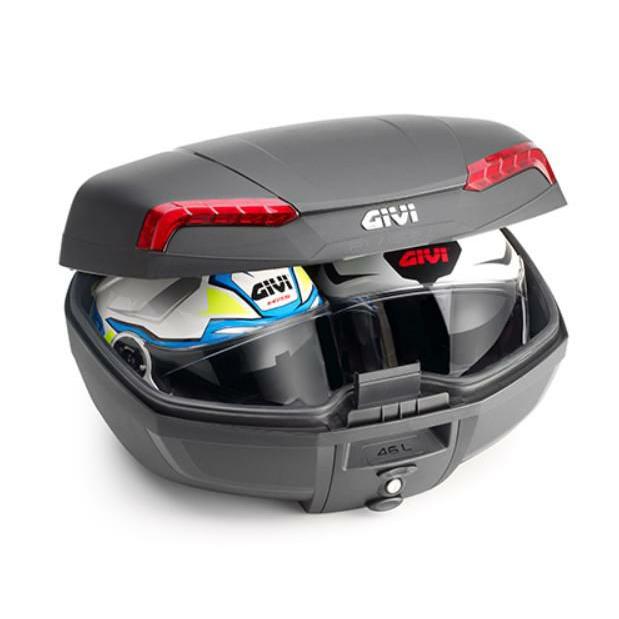ジビ(GIVI) MONOLOCK 46L トップケース E46 リビエラ ブラック/レッド 