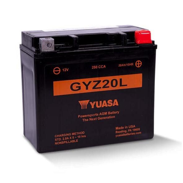 YUASA 12Vメンテナンスフリー・バッテリー（AGM） GYZ20L