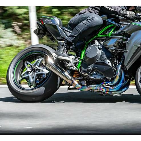 H2/H2R 15〜23 フルチタン エキゾーストマフラー ポリッシュ 集合管