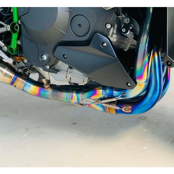 H2/H2R 15〜23 フルチタン エキゾーストマフラー ポリッシュ 集合管