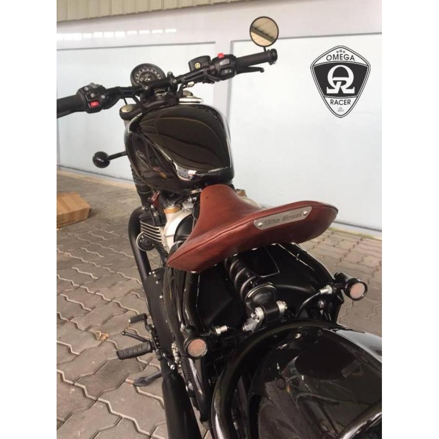 sr400 本革シート　レザーシート　チョッパー　ボバー　パンヘッド　2％ SR400] I had a cool custom seat made for me [Chopper] - YouTube