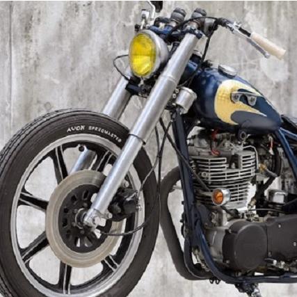 SR400FI/SR500 アルミ フロントフォークカバー ポリッシュ オメガ