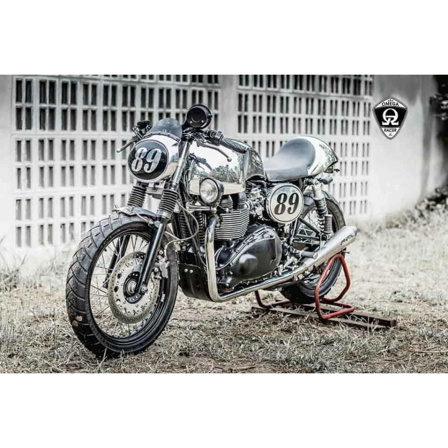空冷キャブレター ボンネビル T100 スクランブラー スラクストン "COMMNADO" アルミタンク オメガレーサー（OMEGA Racer）_3