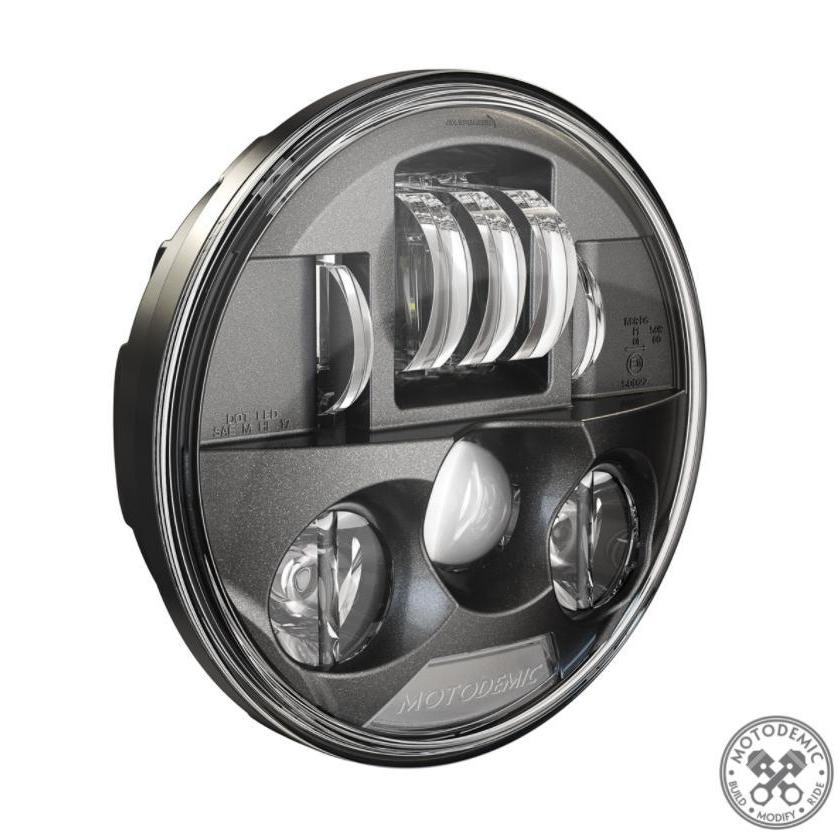 MOTODEMIC EVO スタンダード LED ヘッドライト グラファイト Triumph Bobber Black/Speedｍaster 2018〜_1