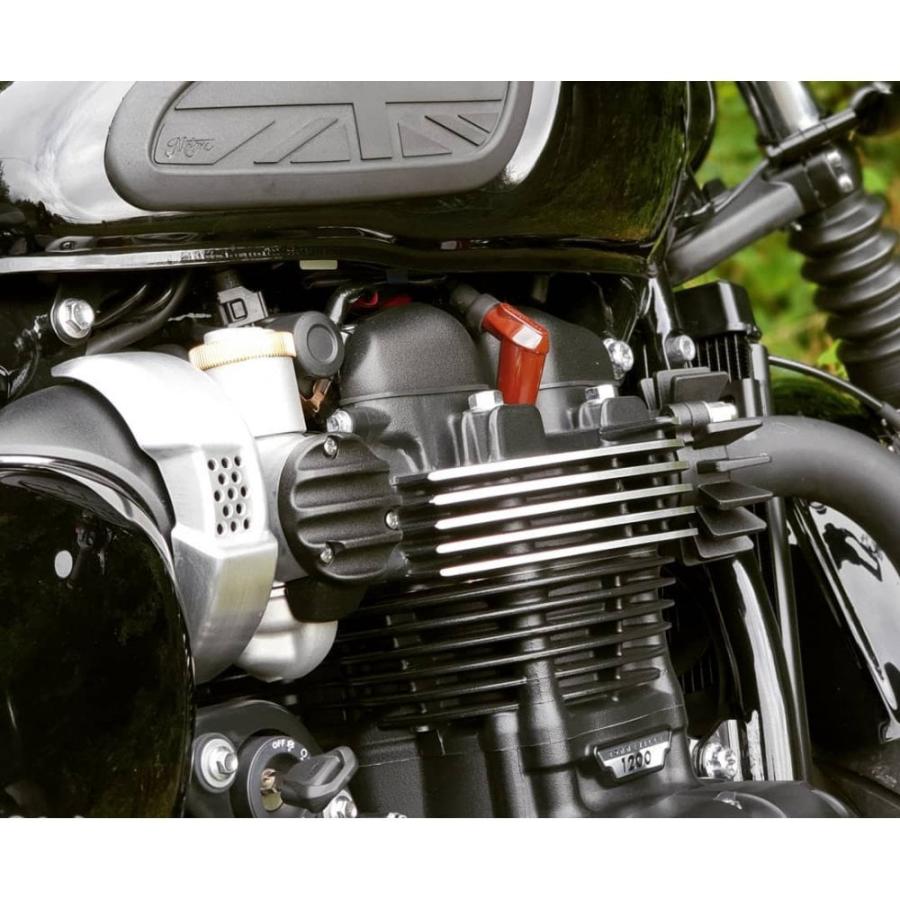 トライアンフ　スロットルボディーカバー Motone スロットルボディ―カバー リブデザイン ブラック トライアンフ