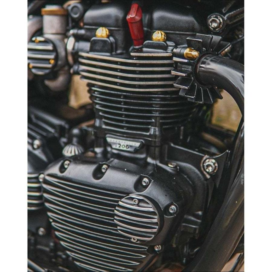 ビッグフィン　 2セット トライアンフ　バーチカルツイン　エキゾーストクランプ Motone ビッグフィン・エキゾーストクランプ コントラストカット
