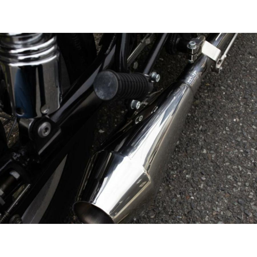 カワサキ W650/400 STDメガホン ショート フルエキ MID モーターロック_4