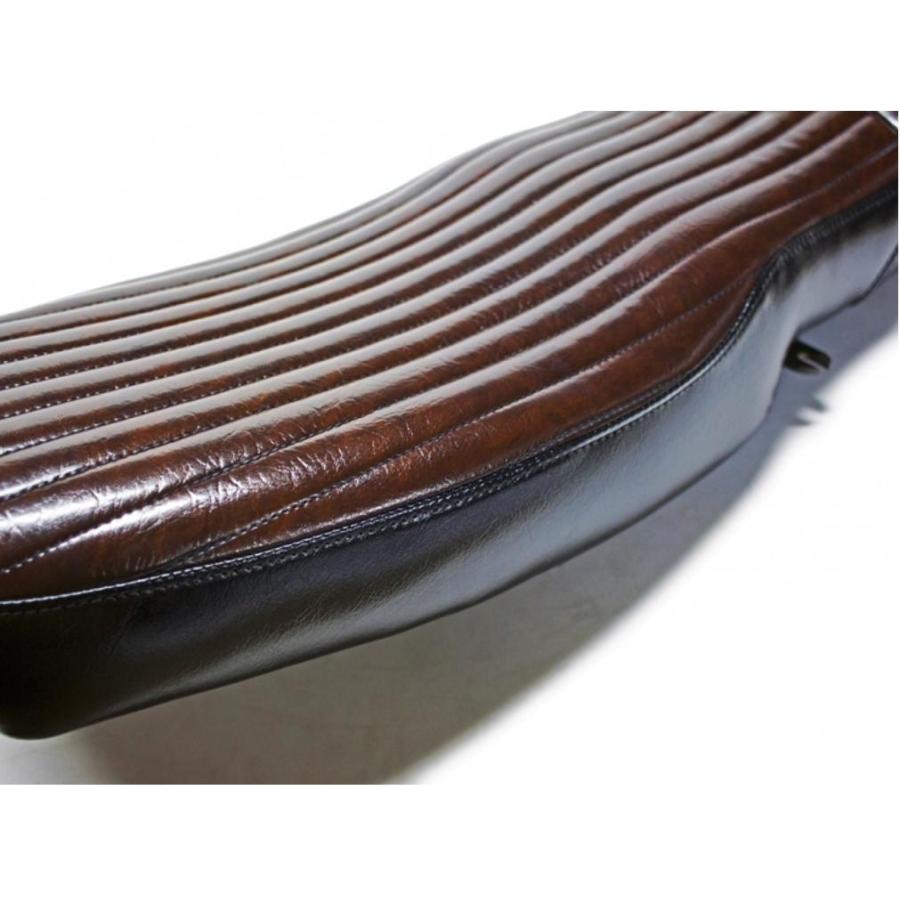 ヤマハ SR400/500 薄型ベーツタイプ TTシート ブラウン×ブラック