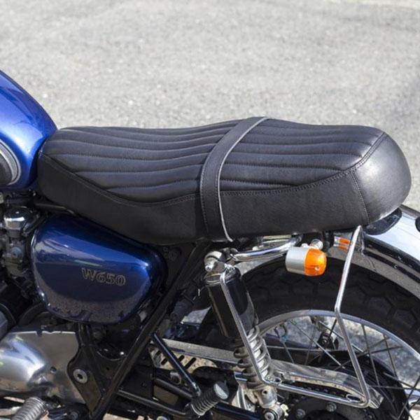 カワサキ W650/400/800 本革シート ブラック モーターロック