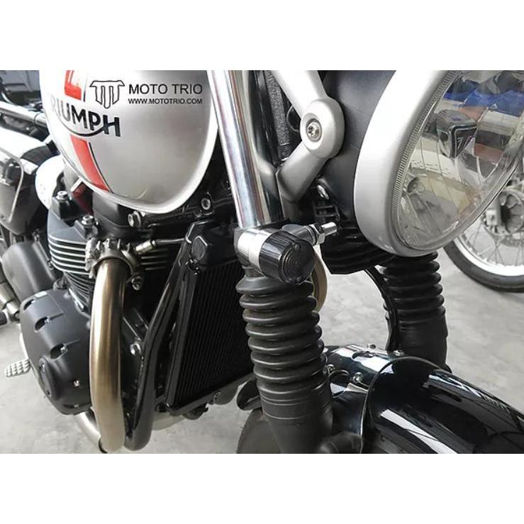 モトトリオMoto Trio ステンレスヘッドライトブラケット ブラック