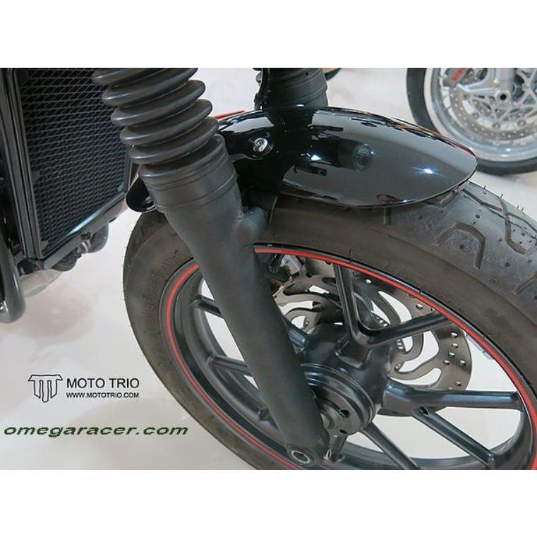モトトリオ（MotoTrio） 水冷 ボンネビル ショートフロントフェンダー グロスブラック Omega Racerの画像