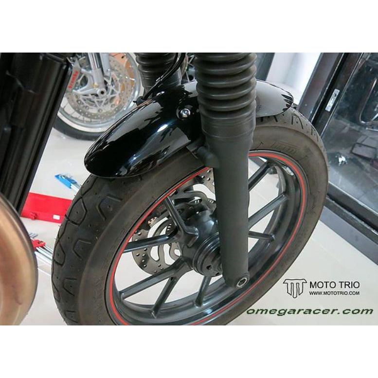モトトリオ（MotoTrio） 水冷 ボンネビル ショートフロントフェンダー グロスブラック Omega Racerの画像