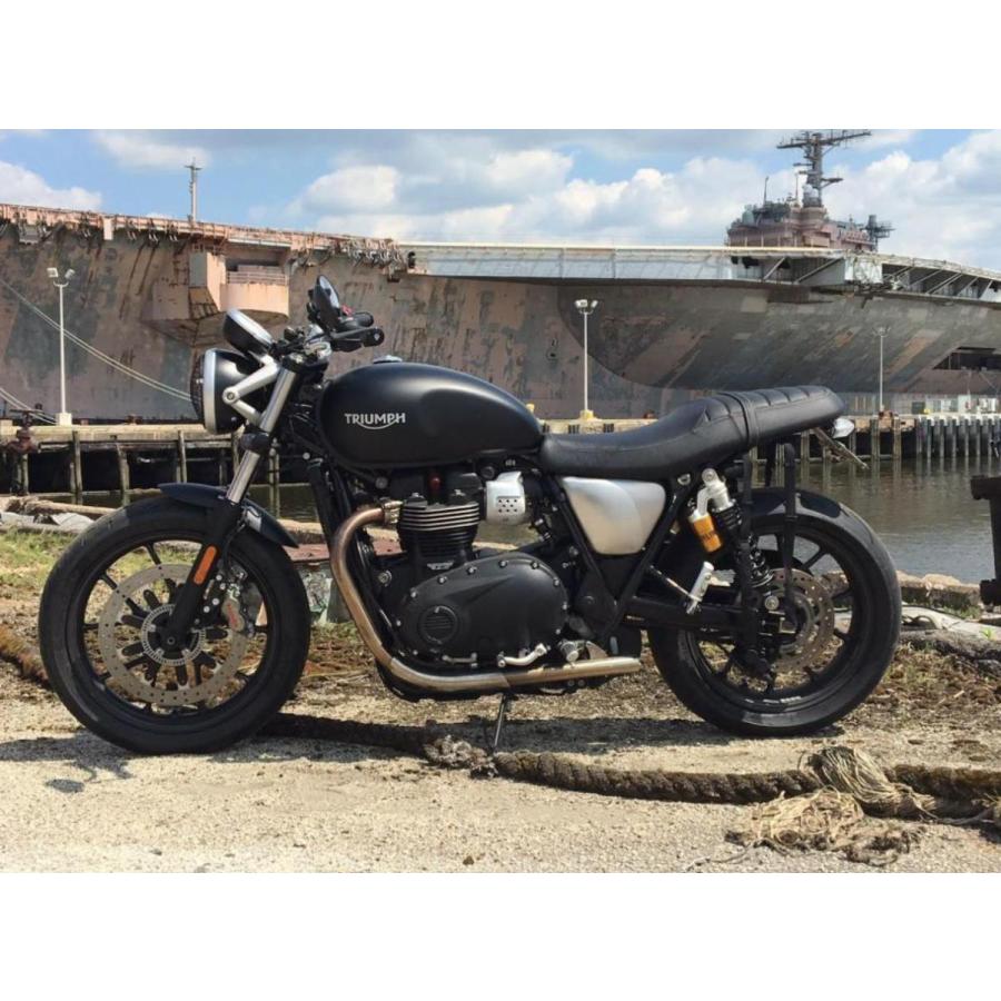モトトリオ（MotoTrio）水冷 ボンネビル ショートフロントフェンダー マットブラック Omega Racerの画像