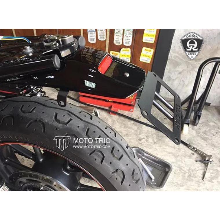 モトトリオ（MotoTrio） 水冷 ボンネビル ダートスタイルリヤフェンダー用ライセンスプレートOmega Racer_5