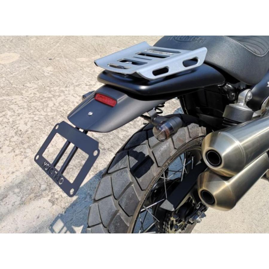 モトトリオ（MotoTrio） 水冷 ボンネビル ダートスタイルリヤフェンダー用ライセンスプレートOmega Racer_6
