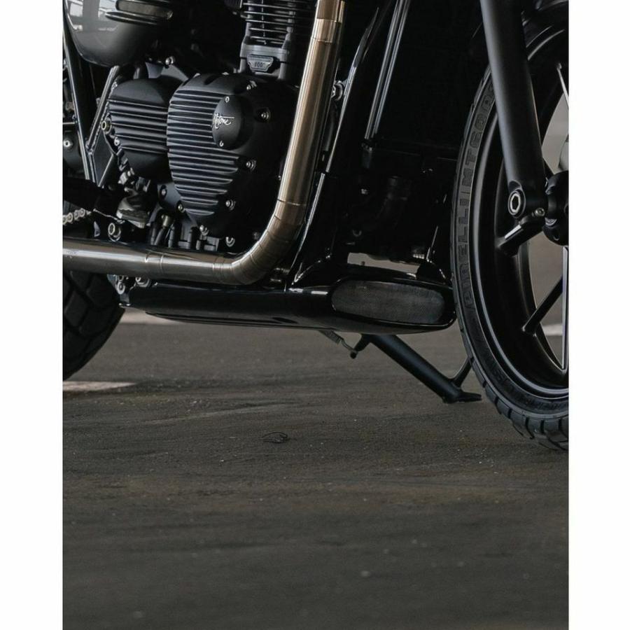 T100/T120/スピードツイン/スクランブラー/スラクストン/カップ アンダーガード FORTYNINER アンダーベリースタイリングキット グロスブラック Motoneの画像