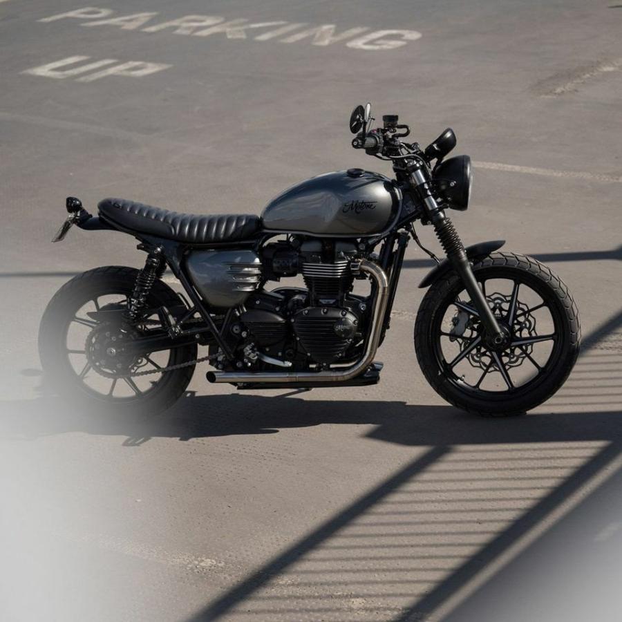 T100/T120/スピードツイン/スクランブラー/スラクストン/カップ アンダーガード FORTYNINER アンダーベリースタイリングキット グロスブラック Motoneの画像