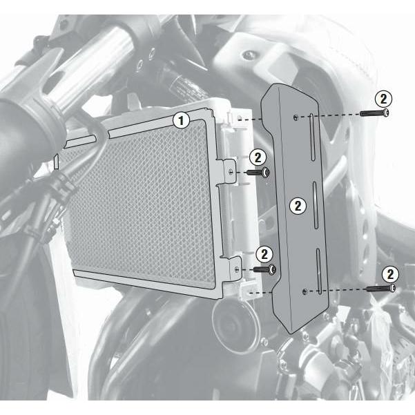 MT-07 18〜22, XSR700 16〜21 ラジエーターガード ブラック GIVI