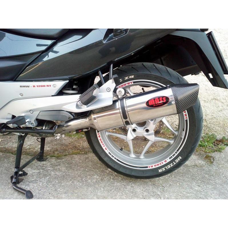 BMW R1200RT オーバルステンレス スリップオンマフラー カーボンチップ MASS Exhaust