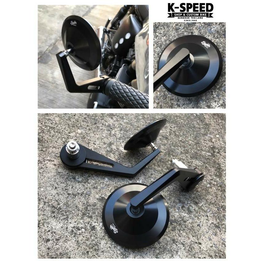 レブル250/300/500 17-25 バーエンドミラー Diabolus ブラック K-SPEED