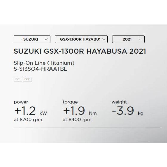 確認ページ Akrapovic(アクラポヴィッチ) スリップオン マフラー Euro5 HAYABUSA