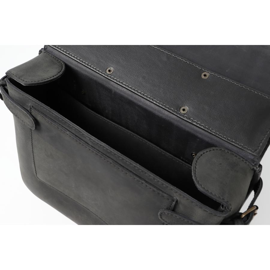 デグナー サッチェルバッグ・レザーサドルバッグ ブラック