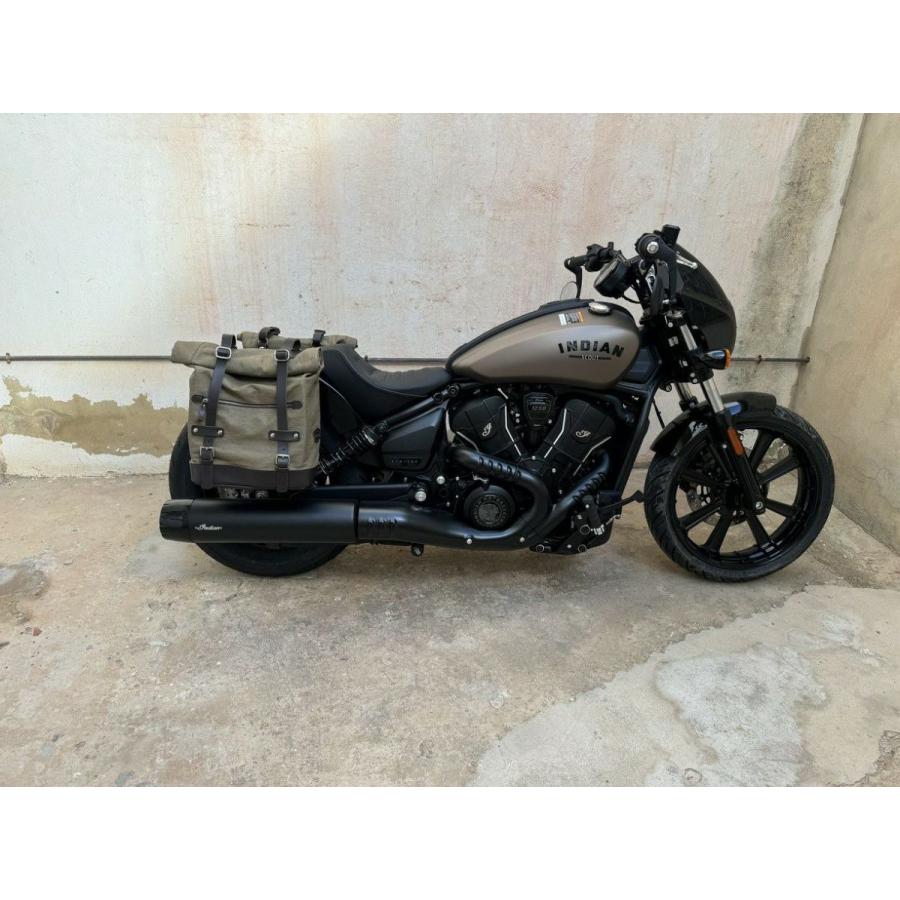 インディアン スカウト 25- サドルバッグ ステー サテンブラック 左右