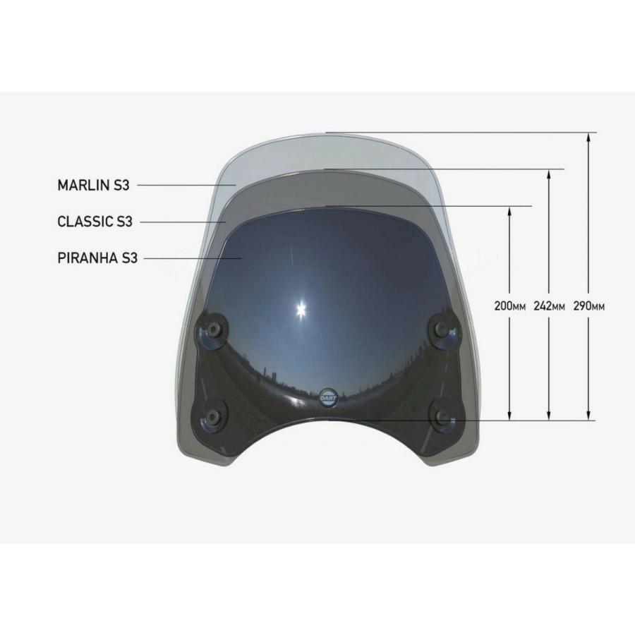 トライアンフ スクランブラー400X ピラニアS3 ブラック DART FLYSCREEN_1