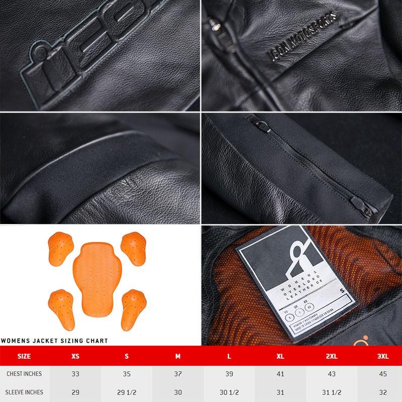 ICON レディース Overoad レザージャケット ブラック : モトパーツ