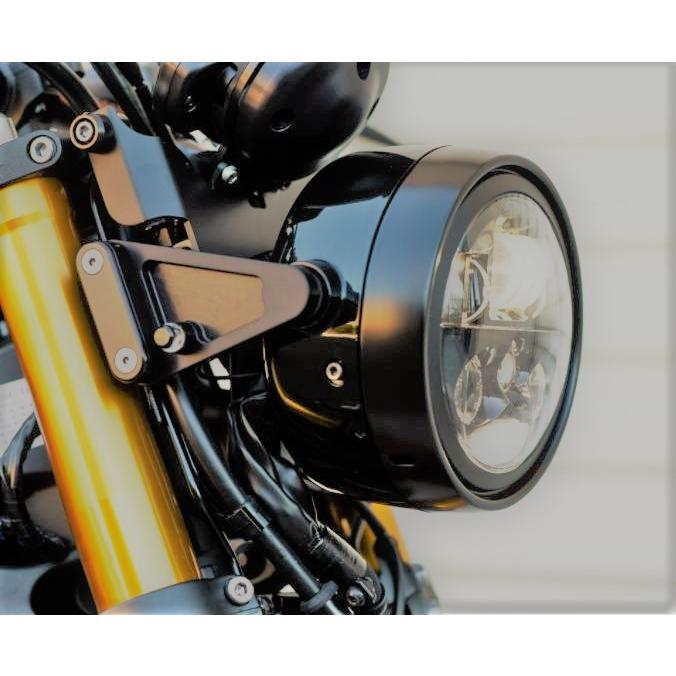 カスタムバイクパーツ ダブルヘッドライト 並行輸入品】バイク ヘッドライト ツイン ダブルledフロント ヘッド