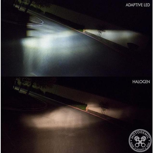 売れ済店舗 MOTODEMIC Adaptive LEDヘッドライト クローム Triumph Bonneville T100 T120 2016〜