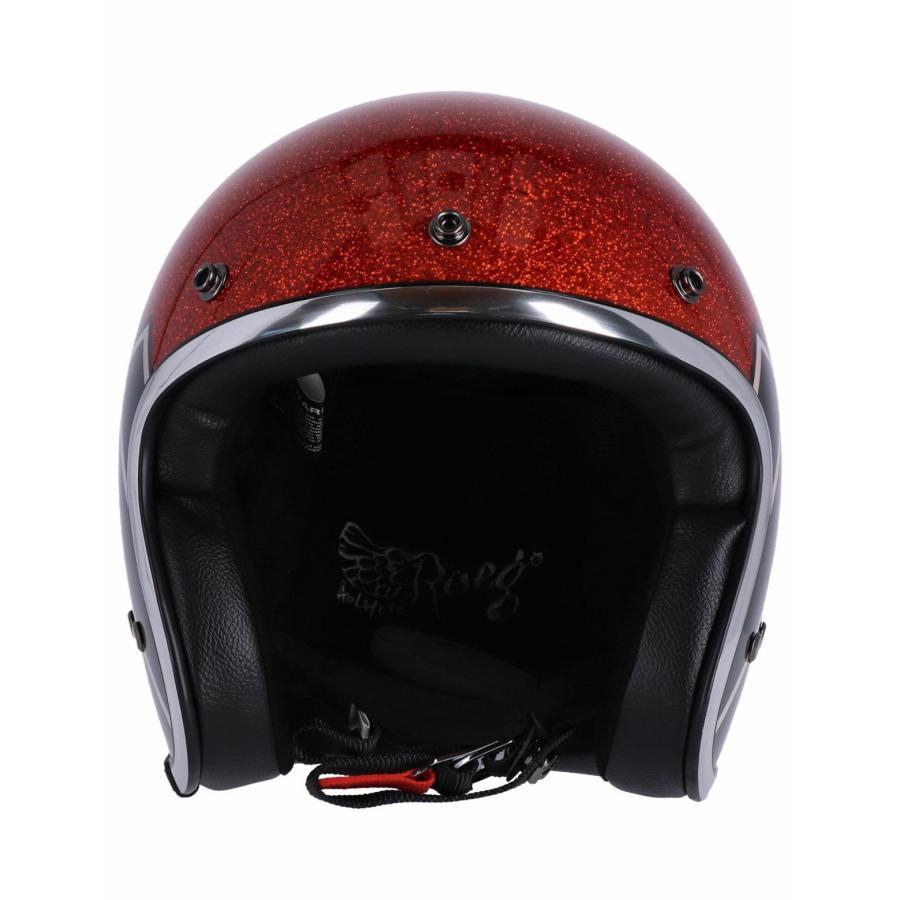 Roeg x 13-1/2 ジェットヘルメット レッドフレーク : モトパーツ