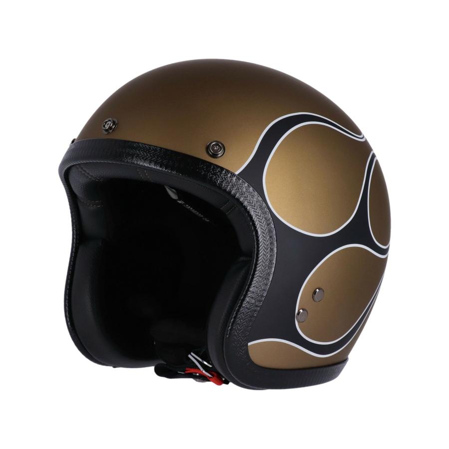 Roeg x 13-1/2 ジェットヘルメット フレイムパターン マットゴールド