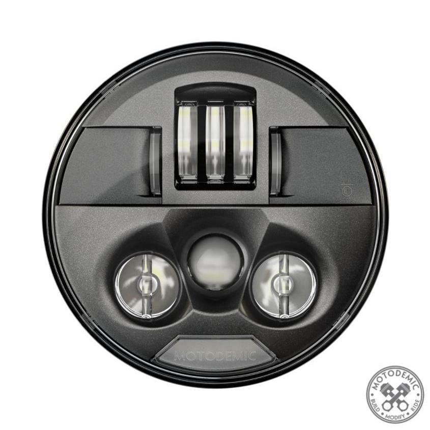 MOTODEMIC 7インチ EVOスタンダード LEDヘッドライト グラファイト