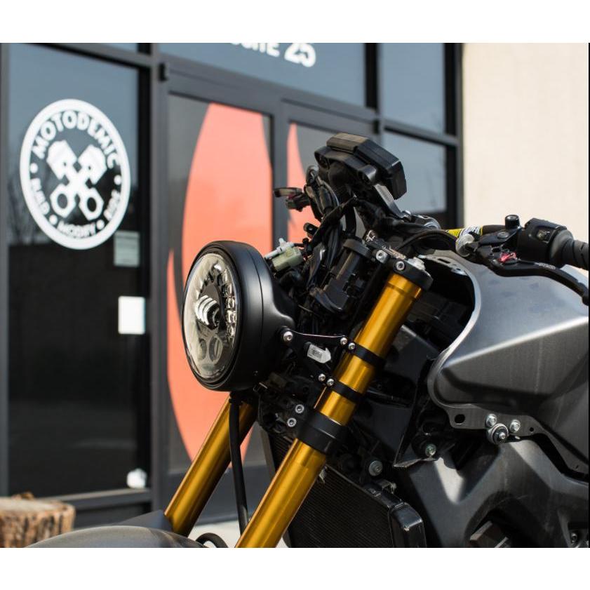 MOTODEMIC アルミ ヘッドライトステー ブラック ヤマハ MT-09/FZ-09
