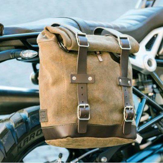 BMW RnineT シリーズ サイドバッグ ワックススウェード製 22L-30L + 