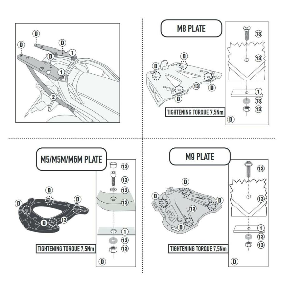 XL750トランザルプ 23- MONOKEY/MONOLOCK対応トップケース用 リア