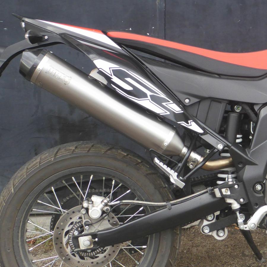 【カスタムパーツ】OVER Racing アプリリアRX125用マフラー　良品 アプリリアSX125/RX125 ラウンドチタン スリップオンマフラー カーボン