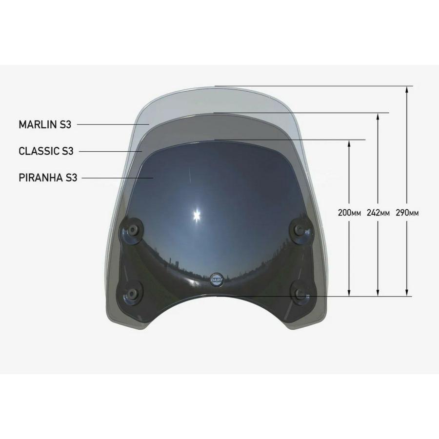 DART Piranha シールド スクリーン トライアンフ ボンネビルボバー DART Piranha シールド スクリーン トライアンフ ボンネビル