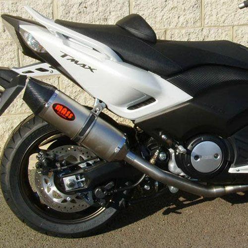 TMAX オーバルチタン フルエキゾーストマフラー カーボンチップ MASS